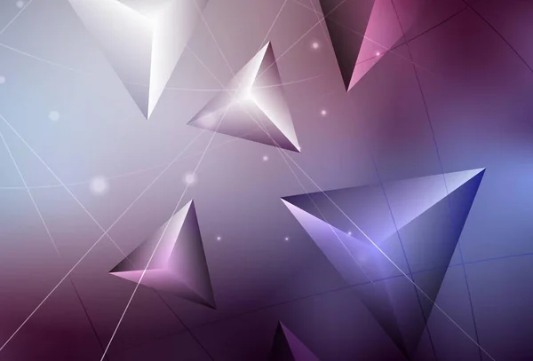 ダークパープルベクトル低ポリレイアウト 三角形でカラフルなイラストを輝く 背景のテクスチャパターン — ストックベクタ