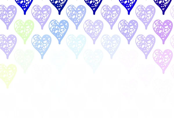Легкий Многоцветный Векторный Отскок Сладким Сердцем Яркая Иллюстрация Сердцами Абстрактном — стоковый вектор