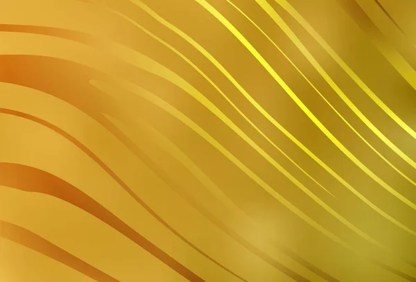 Темно Желтый Векторный Фон Изогнутыми Линиями Красочная Абстрактная Иллюстрация Градиентными — стоковый вектор