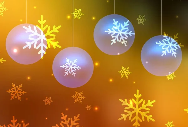 Temná Oranžová Vektorová Šablona Karnevalovém Stylu Barevná Ilustrace Sněhem Novoroční — Stockový vektor