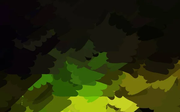 Темно Зеленый Желтый Векторный Фон Цветами Красочные Хаотические Формы Градиентом — стоковый вектор