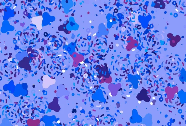 浅粉色 蓝色矢量背景与孟菲斯的形状 简单的彩色插图与抽象的渐变形状 壁纸精美的设计 — 图库矢量图片