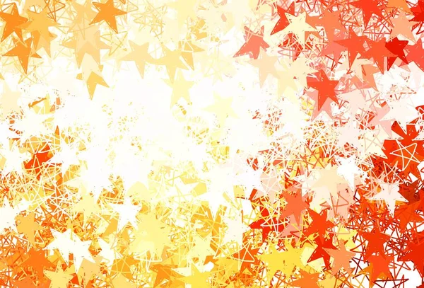 Светло Оранжевый Векторный Отскок Маленькими Большими Звездами Блестящие Абстрактные Иллюстрации — стоковый вектор