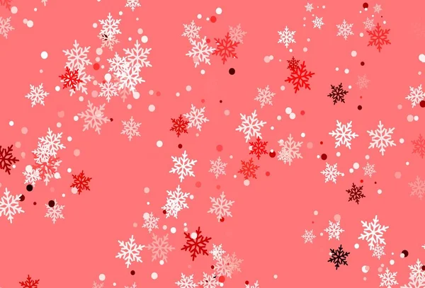 Light Pink Red Vector Template Ice Snowflakes 템플릿 추상적 묘사에 — 스톡 벡터