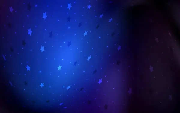 Dark Blue Vector Background Colored Stars Stars Blurred Abstract Background — Stock Vector