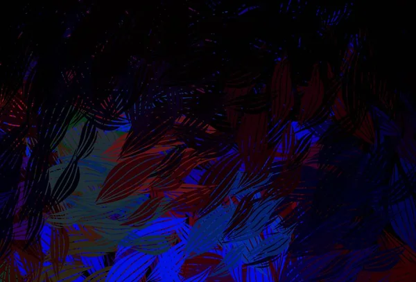 Dark Multicolor Vector Doodle Hintergrund Mit Blättern Gekritzelte Illustration Von — Stockvektor