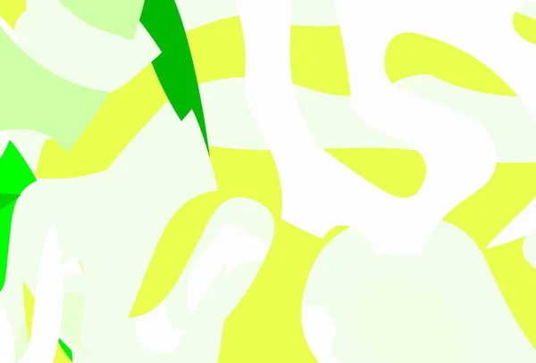 Hellgrünes Gelbes Vektormuster Mit Zufälligen Formen Dekorative Gestaltung Abstrakten Stil — Stockvektor