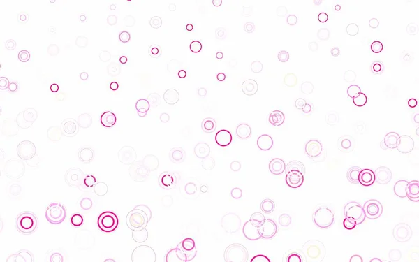 淡いピンク 球と黄色のベクトルパターン 自然のスタイルで色の泡と抽象的なイラスト ブランドブックの新しいテンプレート — ストックベクタ
