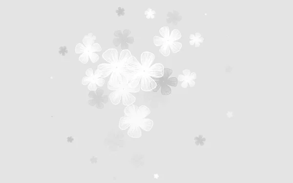 Ljusgrå Vektor Elegant Bakgrund Med Blommor Blommor Naturlig Stil Vit — Stock vektor