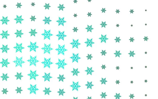 Hellgrünes Vektorlayout Mit Hellen Schneeflocken Sternen Bunte Dekoration Weihnachtlichen Stil — Stockvektor