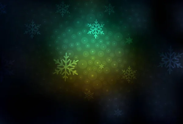 Dark Blue Green Vector Texture Birthday Style Colorful Illustration Snow — Διανυσματικό Αρχείο