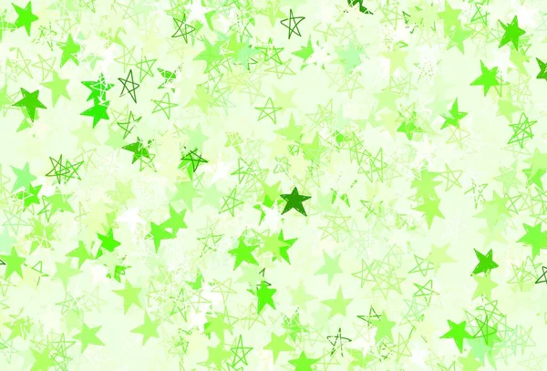 Light Green Yellow Vector Layout Bright Stars Modern Geometrical Abstract — Vetor de Stock