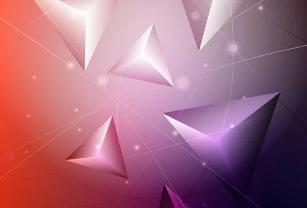 ライトピンク 赤ベクトルの三角形の背景を輝く 多角形のスタイルで全く新しいカラーイラスト デザインの三角形パターン — ストックベクタ