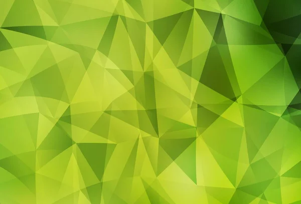 Fond Abstrait Polygone Vectoriel Vert Clair Jaune Illustration Polygonale Brillante — Image vectorielle