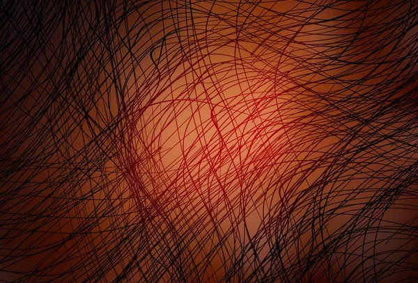 Dark Orange Vector Texture Curved Lines Brand New Colorful Illustration — Stock vektor