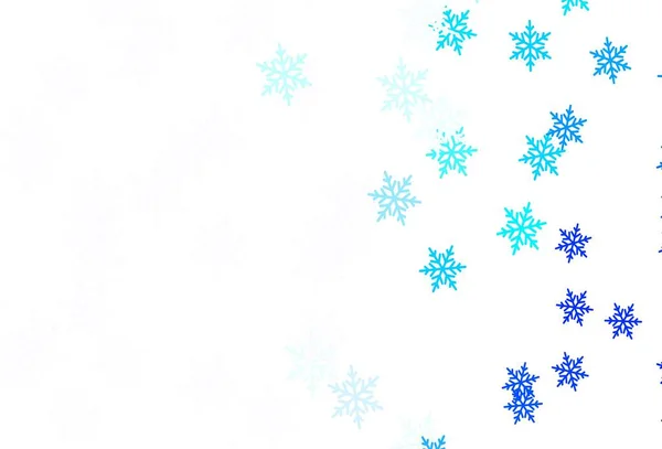 Светло Синий Векторный Узор Снежинками Звездами Красочные Снежинки Градиентными Снежинками — стоковый вектор