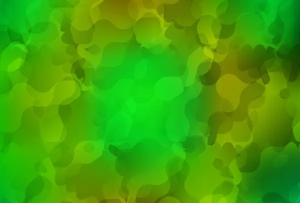 Hellgrüne Gelbe Vektortextur Mit Abstrakten Formen Bunte Chaotische Formen Mit — Stockvektor
