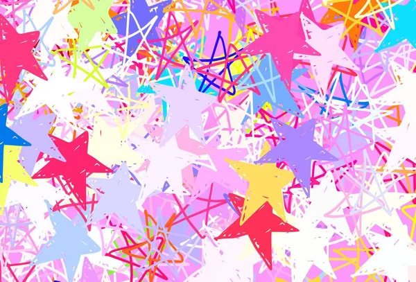 Luz Fondo Vectorial Multicolor Con Estrellas Colores Ilustración Decorativa Brillante — Vector de stock