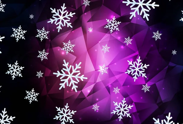 Dark Purple Vector Background Beautiful Snowflakes Stars Glitter Abstract Illustration — Wektor stockowy