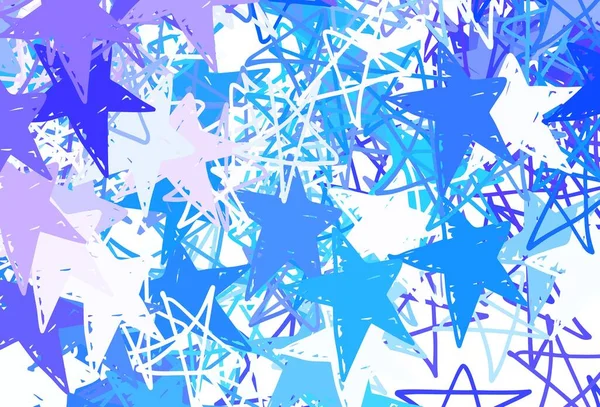 Hellrosa Blaue Vektortextur Mit Schönen Sternen Glitzernde Abstrakte Illustration Mit — Stockvektor