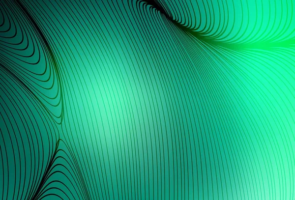 Bükülmüş çizgileri olan açık yeşil vektör şablonu. Soyut ve gradyan renkte renkli çizimler. İş tasarımınız için şablon.