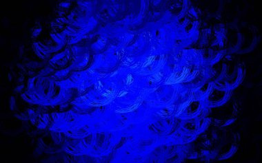 Eğri çizgileri olan koyu mavi vektör deseni. Değişken çizgileri olan renkli geometrik örnek. Web siteniz için soyut tasarım.