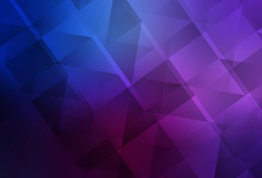 Koyu pembe, Mavi vektör çokgen çizimi. Üçgenlerden oluşan parlayan çokgen çizimler. Arkaplanlarınız için desenli desen.