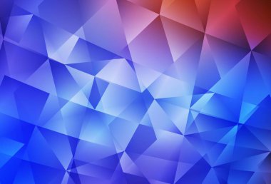 Açık mavi, kırmızı vektör çokgen şablon. Çokgen şekilli bir örnek. İşiniz için en iyi üçgen tasarım.