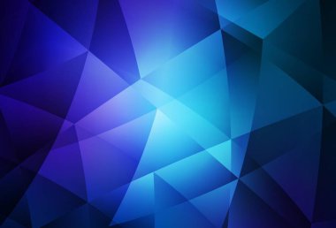 Koyu mavi üçgen mozaik doku. Üçgenli renkli soyut çizimler. İş tasarımınız için yepyeni bir tarz.