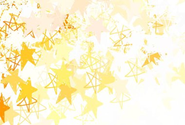 Renkli yıldızlı açık turuncu vektör arkaplanı. Renkli yıldızlı soyut çizimler. Fütürist reklamlar ve kitapçıklar için şablon.