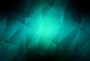 Koyu mavi, yeşil vektör çokgen arkaplan. Soyut ve üçgenli renkli çizimler. Marka kitabınız için yeni şablon.