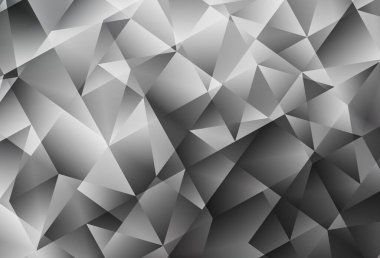 Açık Gri Vektör Çokgen arkaplanı. Origami stilinde gradyan ile yaratıcı geometrik illüstrasyon. Arkaplanlarınız için desenli desen.