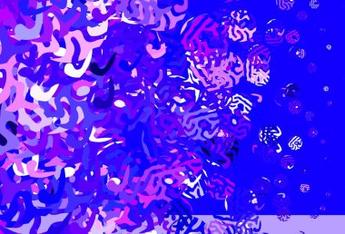 Açık Mor, rastgele şekilli pembe vektör deseni. Soyut tarzda rengarenk gradyan şekilleri olan bir resim. Web siteniz için basit tasarım.