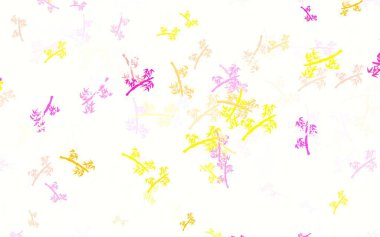 Dalları olan çok renkli ışık vektörü. Beyaz arka planda gradyanı olan yapraklar ve dallar. Web siteleri ve pankartlar için desenli desen.