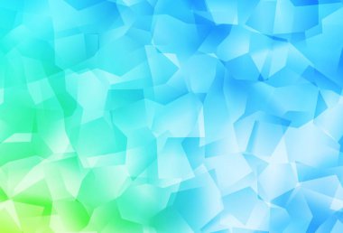 Açık mavi, yeşil vektör üçgen arkaplan. Üçgenli renkli soyut çizimler. Web siteniz için yeni bir doku.