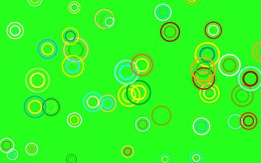 Kabarcıklı hafif çok renkli vektör arkaplanı. Soyut arka planda bulanık kabarcıklar ve renkli gradyan. Reklamlar, broşürler için desen.