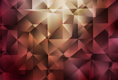 Açık Kırmızı, sarı vektör üçgen arkaplan. Üçgenlerden oluşan parlayan çokgen çizimler. İşiniz için en iyi üçgen tasarım.