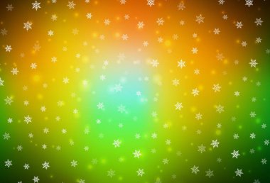 Koyu yeşil, sarı vektör arkaplan tatil tarzında. Noel özellikleriyle basit bir gradyan çizimi. Harfler ve tipografi için şablon.