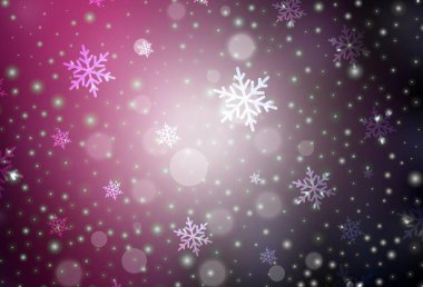 Noel tarzında koyu pembe vektör deseni. Noel sembolleri ve tabelaları ile renkli çizimler. Kitapçıklar, eğitim broşürleri.