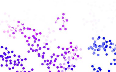 Açık mavi, kırmızı vektör arkaplan ve yapay zeka verileri. Yapay zekanın bağlantı ve noktalarıyla soyut illüstrasyon. Siber yeniliklerin tasviri için tasarım.
