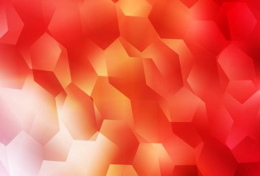 Açık kırmızı, sarı vektör dokusu ve renkli altıgenler. Bulanık arkaplanda renkli altıgenler. İş ilanınız için tasarım.