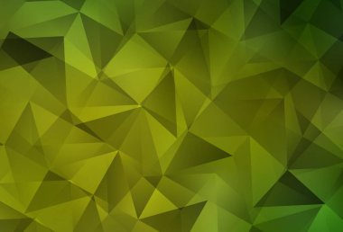 Açık yeşil, sarı vektör soyut çokgen arkaplan. Üçgenli renkli soyut çizimler. Bir markanın arkaplanı için desen.