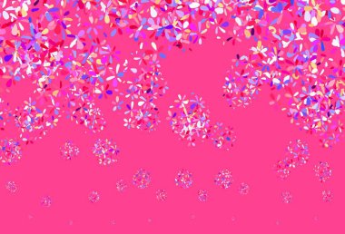 Açık mavi, kırmızı vektör yapraklı karalama arkaplanı. Yapraklı modern geometrik soyut çizim. Web siteleri ve pankartlar için desenli desen.