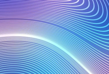 Açık Pembe, eğri çizgileri olan mavi vektör düzeni. Değişken çizgileri olan renkli geometrik örnek. Posterler ve afişler için iş tasarımı.