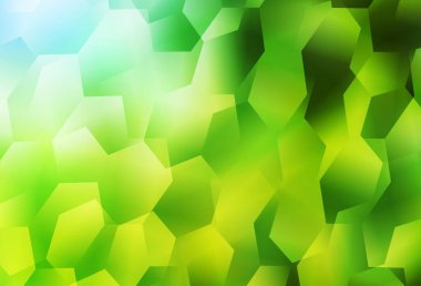 Açık yeşil, altıgenli sarı vektör arkaplan. Renkli altıgenli bir resim seti. Duvar kağıtlarının dokusu için desen.