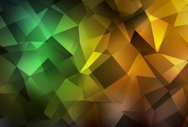 Dark Green, Yellow vector abstract mosaic backdrop. Shining polygonal illustration, which consist of triangles. Best triangular design for your business.