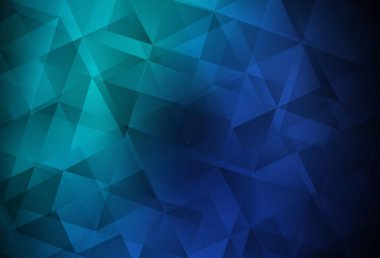 Koyu mavi, yeşil vektör çokgen desen. Soyut ve üçgenli renkli çizimler. Bir markanın arkaplanı için desen.