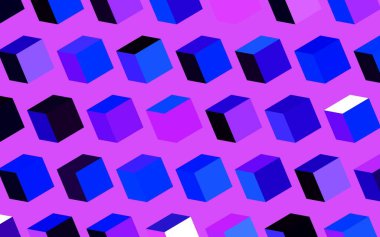 Koyu pembe, eşkenar dörtgenli mavi vektör arkaplan. Soyut stil ve dikdörtgenlerle dekoratif tasarım. Reklamınız, posteriniz, afişiniz için en iyi tasarım.