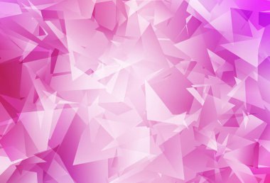 Açık pembe vektör çokgen çizimi. Yarım ton şeklinde, üçgenli yaratıcı illüstrasyon. Web siteniz için yeni bir doku.