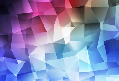 Koyu pembe, mavi vektör soyut mozaik arka plan. Çokgen biçiminde, gradyan ile renkli çizimler. İşiniz için en iyi üçgen tasarım.